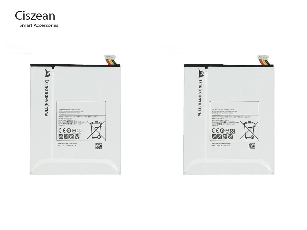 Ciszean 2 шт. 4200 мАч фотоаккумулятор для Samsung Galaxy Tablet Tab A 8 0 T350 T355 T355C P350 P355C P355|battery for