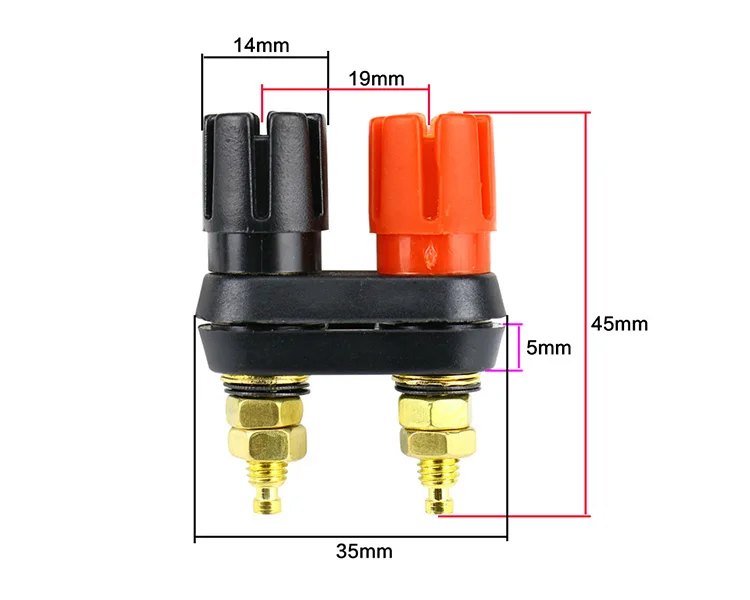 GHXAMP усилитель динамик Клеммная клемма Слива Клеммная колодка красный черный разъем для динамика типа «банан» Джек чистая медь 2 шт