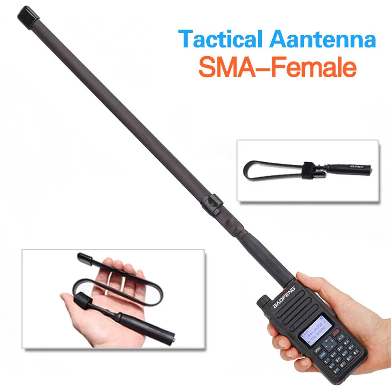 

Abbree SMA-Female 144/430MHz Dual Band Folding Tactical Antenna for Baofeng Digital DMR DM-860 DM-1701 DM-X Ham Walkie Talkie