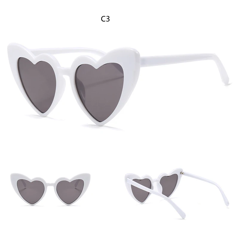Ladies Heart Shaped Sunglasses love heart sunglasses women cat eye vintage Brand Designer Female Shades Lady Sunnies