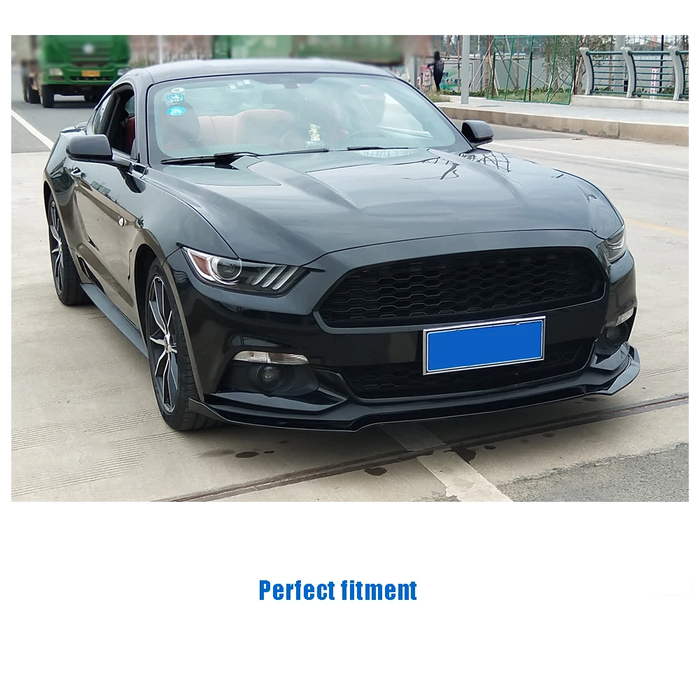 Front Bumper Lip Spoiler Splitters For Ford Mustang 2015 PP Matte Blak Glossy Black Not for Shelby GT350