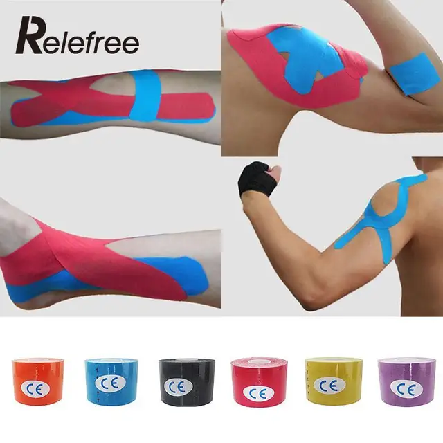Relefree 2.5cm x 5m Muscle Tape Sports Tape Cotton Elastic Adhesive