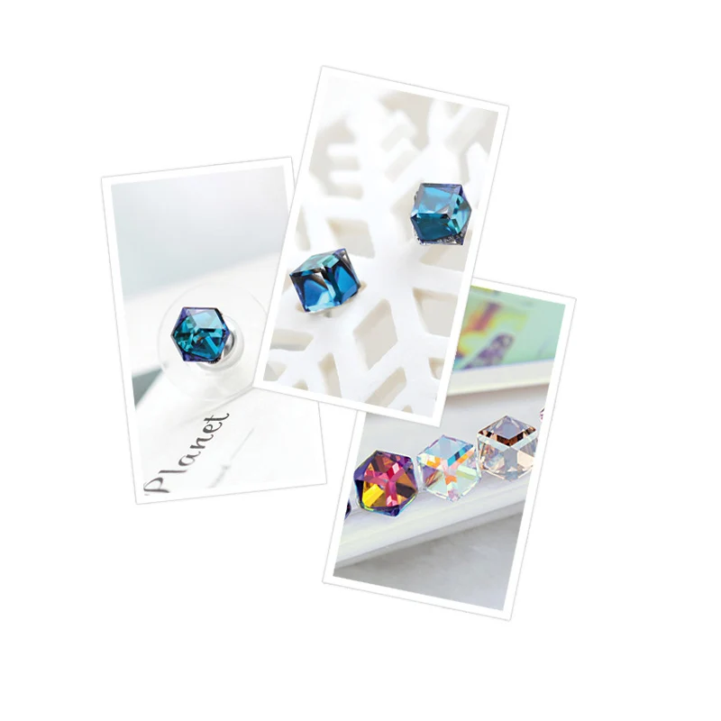 4Pairs Cute Bling Bling Cubic Crystal Stud Earring For Women Girls Rhinestone Earing With Stones Brinco Wedding Jewelry Gift 6