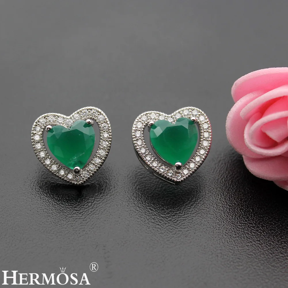 

Love HeartAmethyst Kunzite NatureEmerald Jewelry Pretty Lady Gift 925 Sterling Silver Earrings For Women HERMOSA Fashion Design