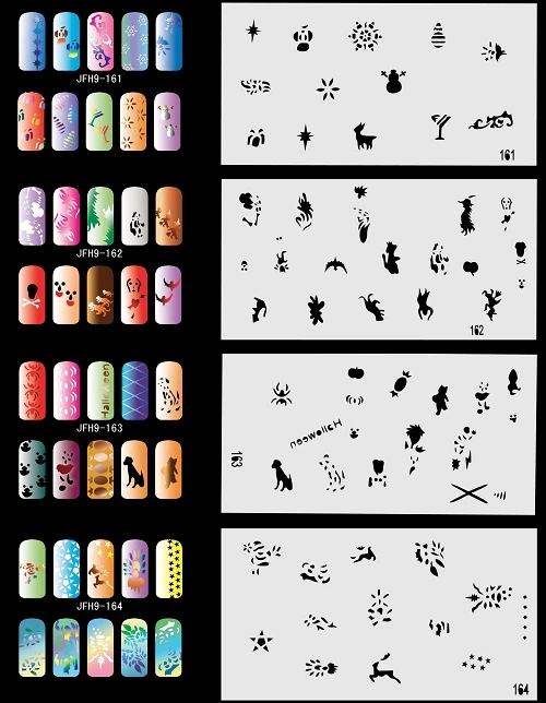 Colopaint пользовательские Аэрограф Дизайн ногтей набор трафаретов 9 с 20 Трафарет