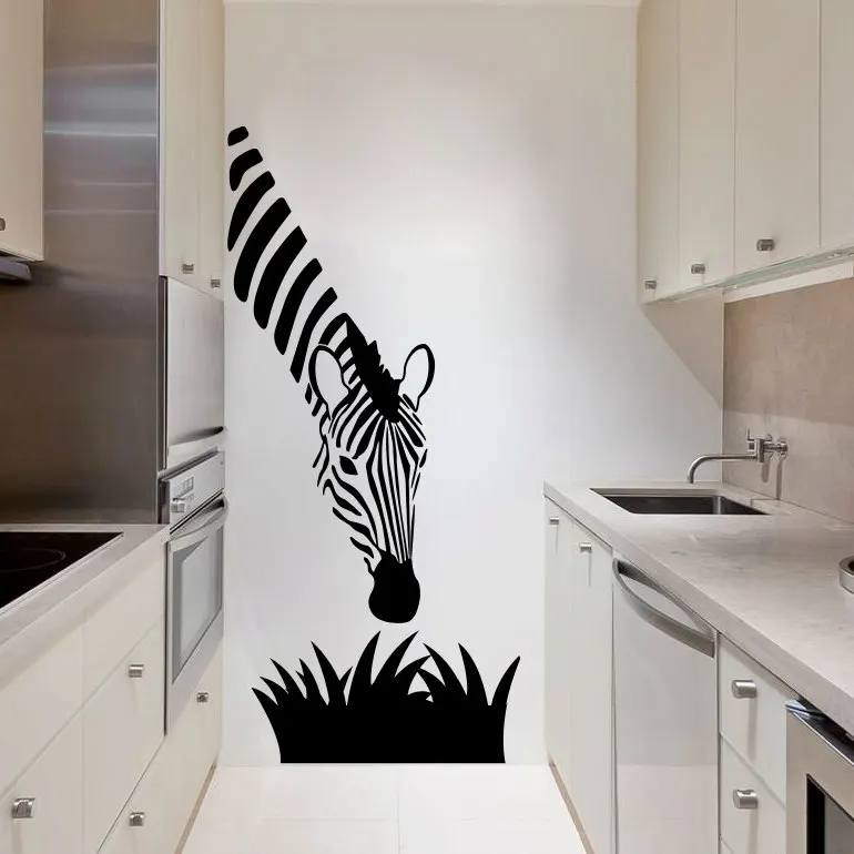 buy Africa Animal Pattern Cute Zebra Interior Wall Sticker Grass Waterproof Adhesive Home Self PVC Kids Nursery Wall Decals SYY200
