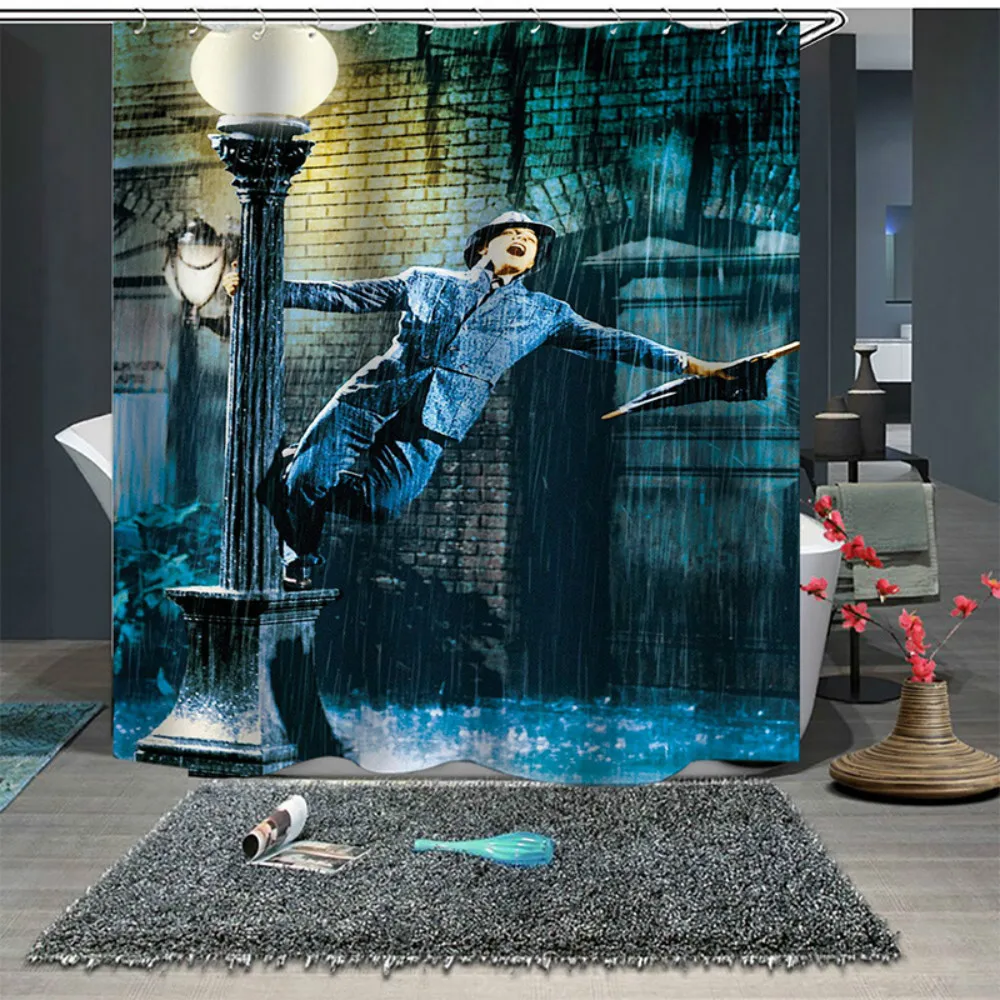 

Cilected Oil Painting Art Waterproof Shower Curtain Polyester Breathable Halloween Bathroom Curtain Hanging Cloth With 12 Hooks