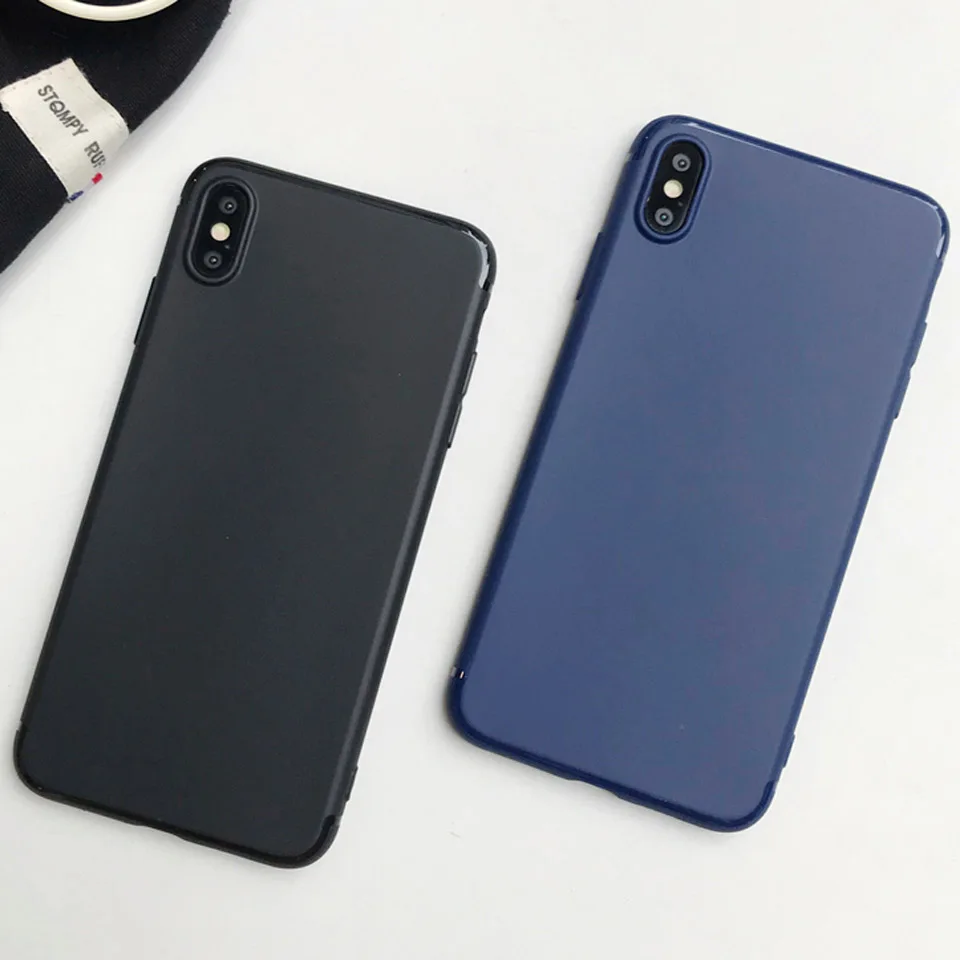 Матовый Силиконовый чехол для iphone XR XS MAX X 7 8 Plus SE 5 5S 6 6s samsung Galaxy S9 S8 S7 Edge Note 9 Mate