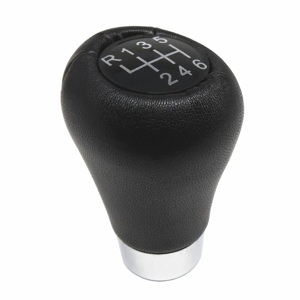 FaroeChi 6 speed Black Genuine Leather Gear Shift Knob for BMW E60 E90