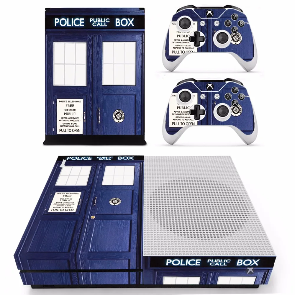 

Film Doctor Who Tardis Skin Sticker Decals For Xbox One S Console and Controllers for Xbox One Slim Skin Stickers Vinyl