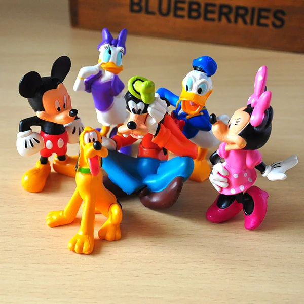 

6pcs/lot 6cm Mickey Minnie Anime Figure Set Donald Duck Cartoon PVC Toys Mini Action Figures Set Kids Toys Gift