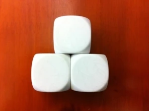 

Free shipping 1pc 6-sided 30mm blank dice can be written by marker pen for boardgame and other game accessories