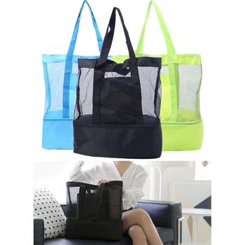 

THINKTHENDO Portable Handbag 2 Layers Lunch Bag Thermal Food Picnic Shoulder Storage Tote
