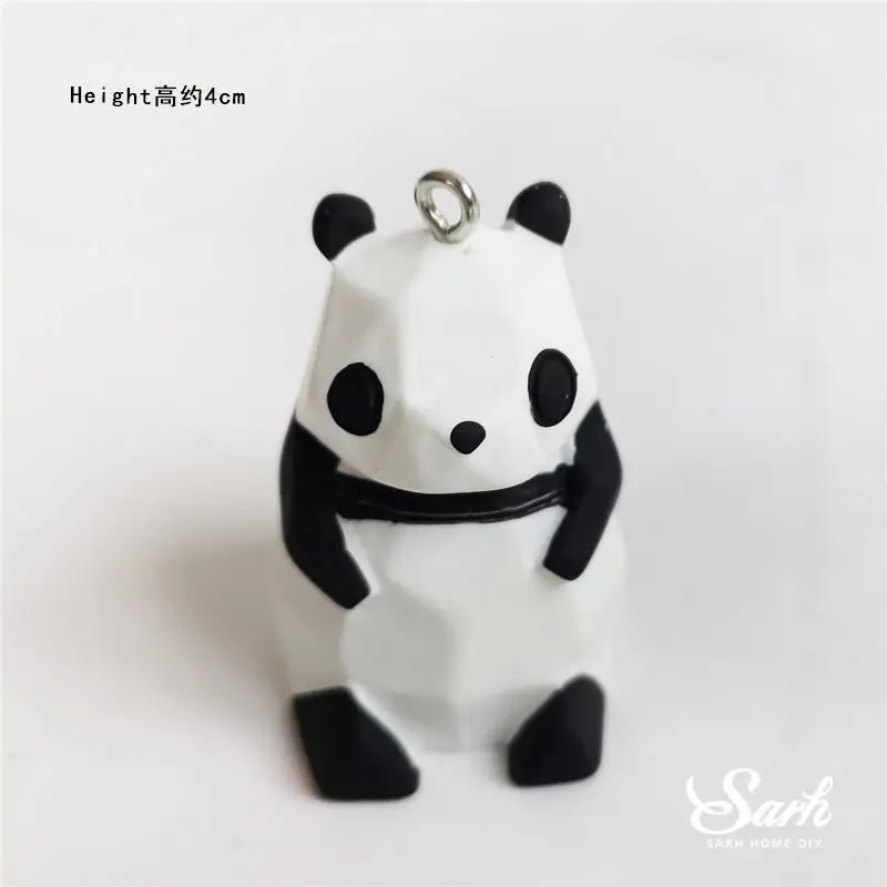 Panda bamboo Cake Topper Happy Birthday Turtle leaf Clay Decoration for Children's Boy Girl Party Supplies Baking Lovely Gifts - Цвет: Panda 4cm height