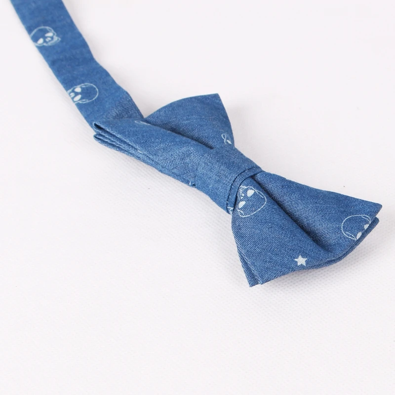 Классический череп лук галстук для Для мужчин костюмы скелет жаккардовые Тощий Collar галстук жених