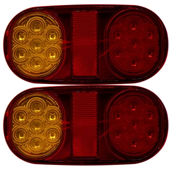 

2pcs Universal LED Tail Light Turn Signal Lamp with red reflective stripe for 12V vehicles such as trucks lorry trailers caravan