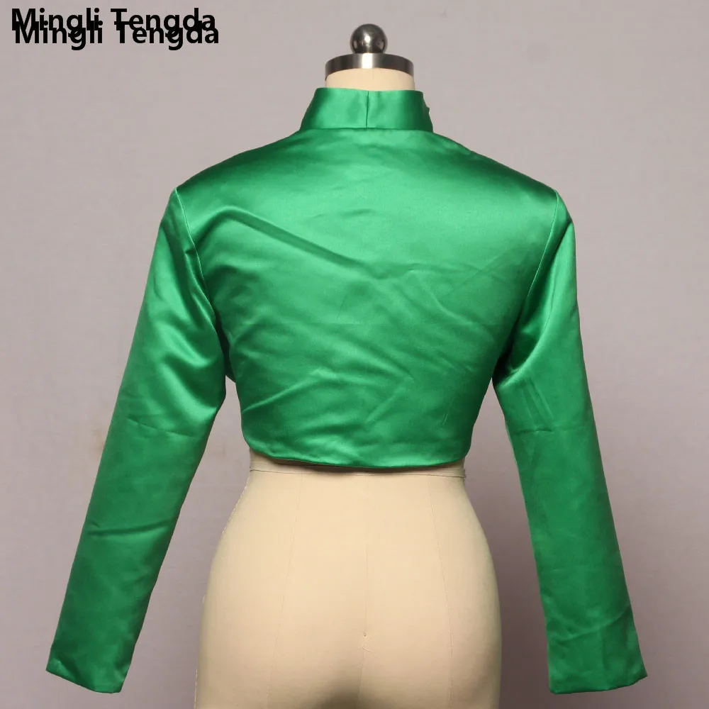 Mingli Tengda пятно Зеленый Свадебное Болеро палантины Свадебные куртка накидка свадебная одежда с длинным рукавом свадебное болеро шаль пальто