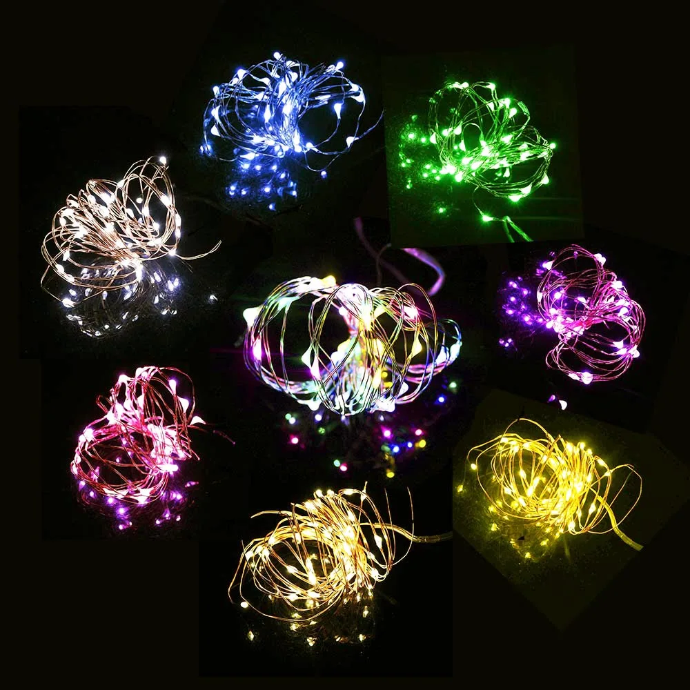

20-40Leds Copper Led String Lights 2-4Meter Party christmas tree Valentine's Day Holiday nightlight lantern waterproof trendy HL