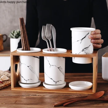 

Multi-functional Household Creative Storage Box Tabletop Furniture Box Oak High Shopsticks Box Tableware Storage Tank
