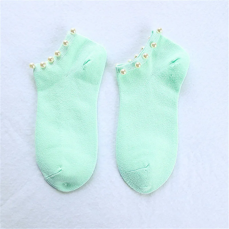9 цветов; женские хлопковые милые носки; короткие носки-лодочки; невидимые низкие носки; женские носки с имитацией карамельных жемчужин; чулочно-носочные изделия