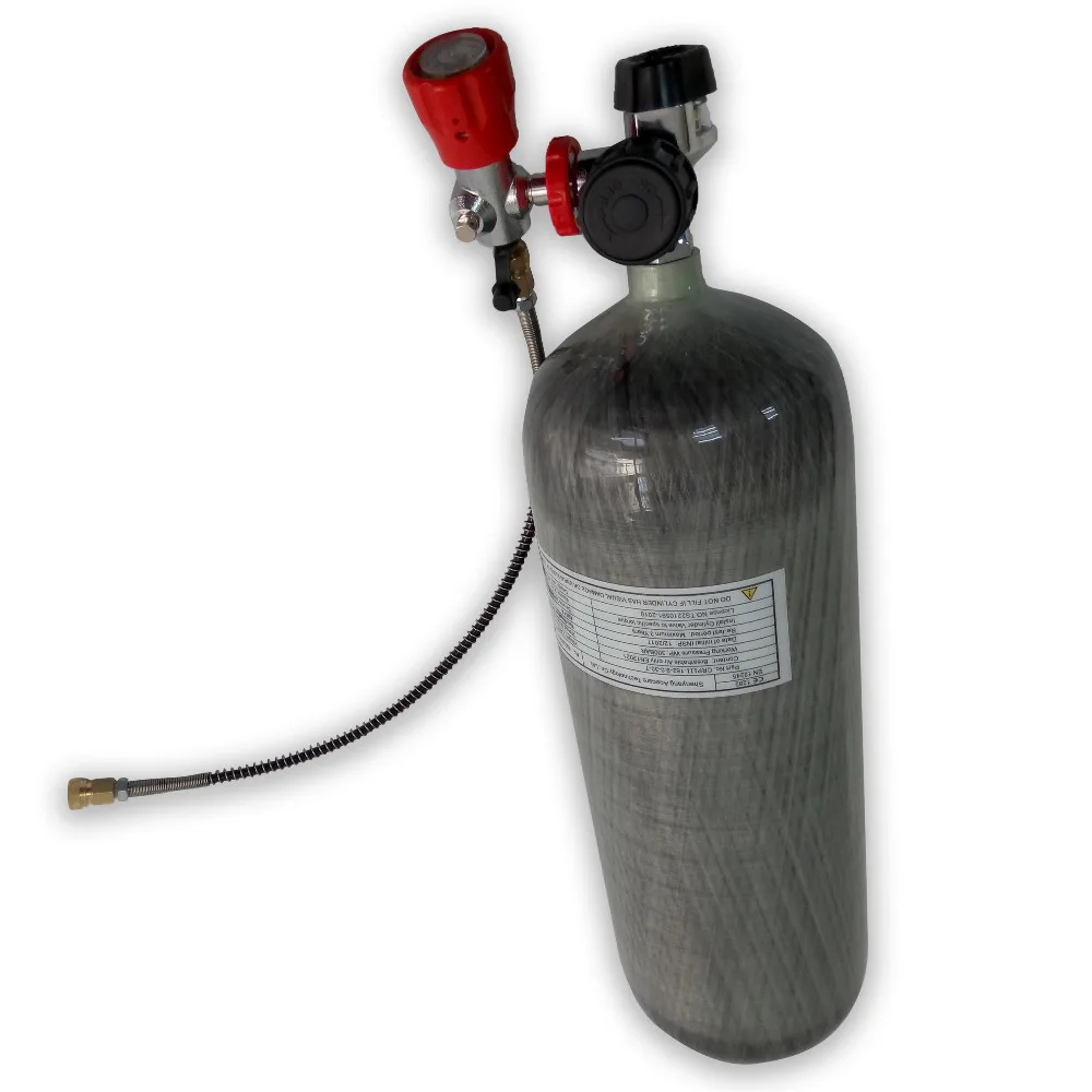 AC109201 9L300Bar углерода волокно цилиндр paintballl бак/дайвинг оборудования Дайвинг Пневматика с предварительной накачкой для Охота дыхательный