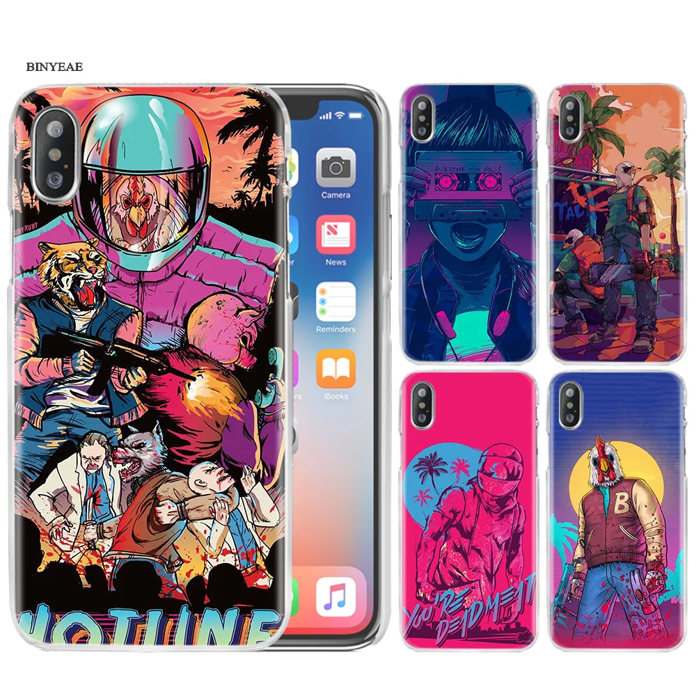 

Cool Game Hotline Miami Phone Case Cover Transparent Clear Hard PC for iPhone 7 XS Max XR 7 8 6 6s Plus X 5 5s SE 5C 4 4S Fundas