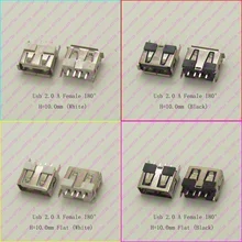 10 шт.(короткий корпус) USB 2,0 A гнездовой разъем 180 градусов H = 10 мм Изогнутый Рот/плоский рот разъем