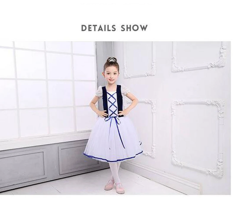 Новое платье, романтическое балетное платье-пачка «Жизель» для девочек, длинный фатиновый кружевной балетный купальник с коротким рукавом, платье