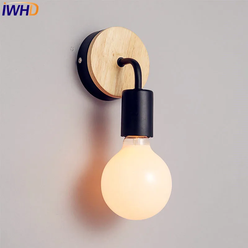 

IWHD Wooden Metal LED Modern Wall Lamp Living Room Bedroom LED Wall Lights Fixtures Sconce Arandelas Lampara Pared