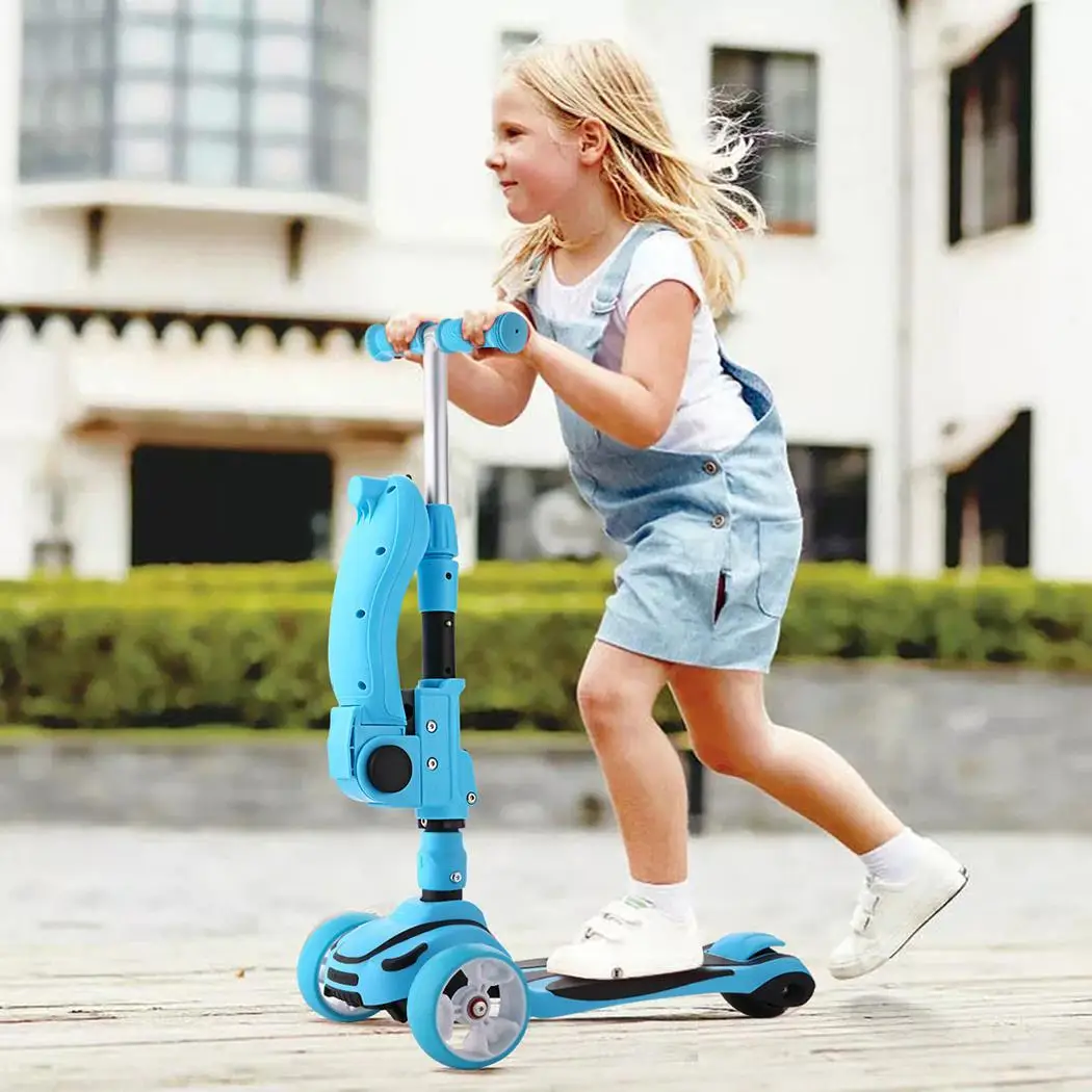 3 In 1 Kid Adjustable Kick Scooter Foldable Seat Flashing 3 wheels Step Scooters Children City Roller Skateboard Gifts For Kids 3 In 1 Kid Adjustable Kick Scooter Foldable Seat Flashing 3 wheels Step Scooters Children City Roller Skateboard Gifts For Kids