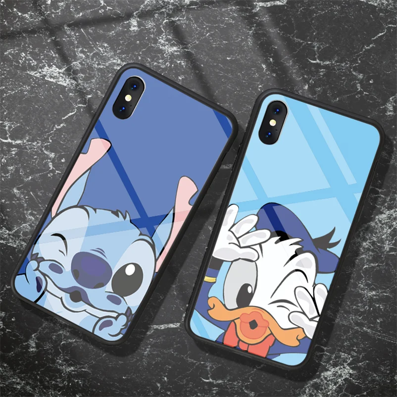 

Tempered Glass Cartoon Lovely Phone Cases For iPhone 11 Pro X XR XS Max 10 8 7 6 6s Plus Soft Edge Back Cover For iPhone XR Case