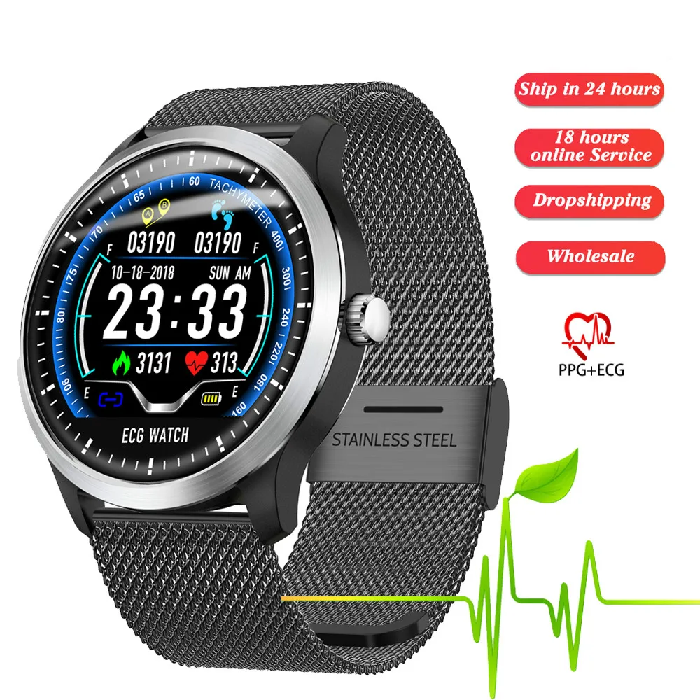N58 2019 Новинка ECG PPG Смарт-часы мужские IP67 водонепроницаемые спортивные часы