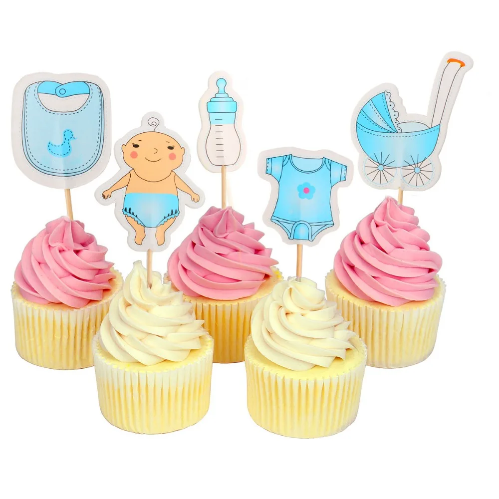 Lincaier Babyshower Cupcake Toppers Is a Boy Girl Kids подарки на день рождения Аксессуары для детского