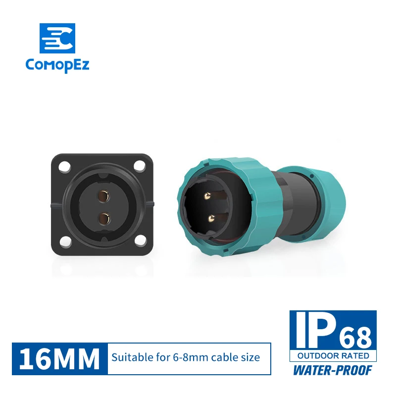 1 шт. IP68 Водонепроницаемый Мужской Женский Разъем 16 мм в диаметре 2/3/4/5/6/7/9 pin