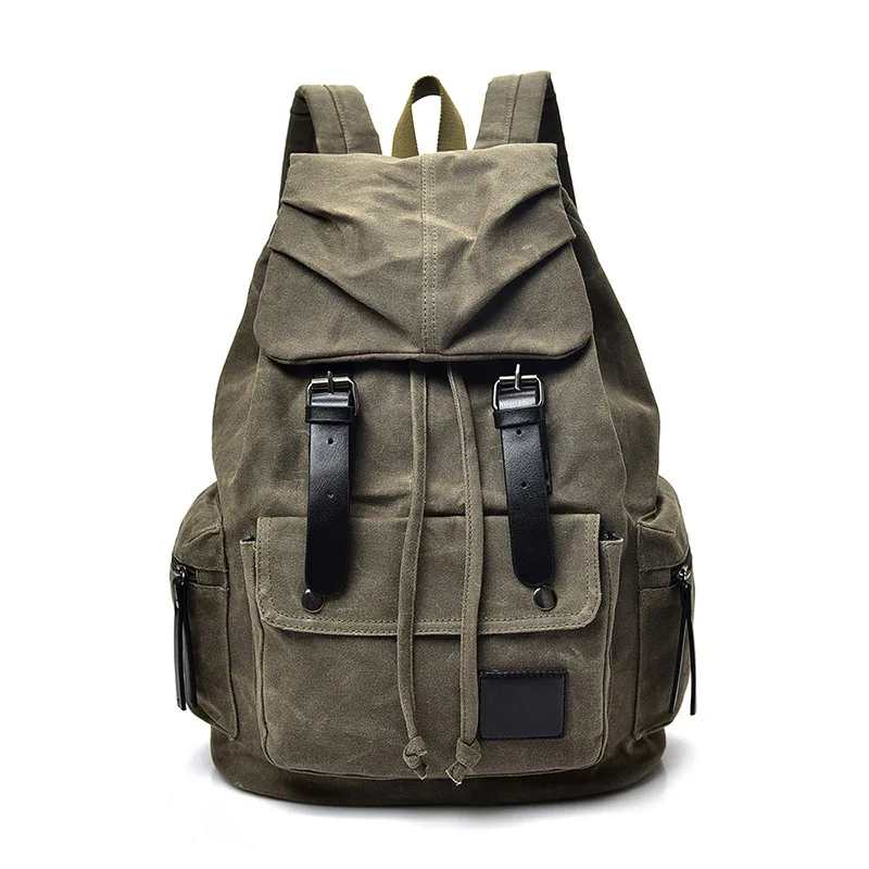 vintage canvas backpack mens bagpack women book bags fashionable men