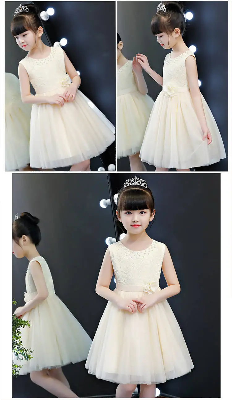 Новое летнее платье маленьких платье принцессы для девочек детское платье супер внешней для малышки пушистый летнее платье для девочки
