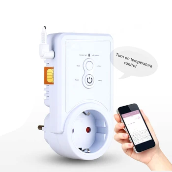 

Smart Power Outlet Plug Socket Cellphone English Russian SMS Remote Control Timing Switch Temperature Controller with Sensor