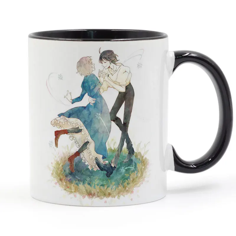 

Anime Howl's Moving Castle Miyazaki Hayao Cartoon Mug Coffee Ceramic Cup Creative DIY Gifts Home Decor Mugs 11oz T301