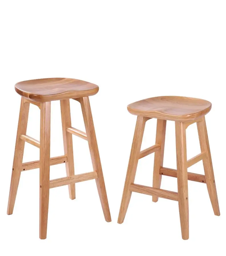 Solid wood bar stool American modern minimalist front desk stool creative European home high bar stool Solid wood bar stool American modern minimalist front desk stool creative European home high bar stool