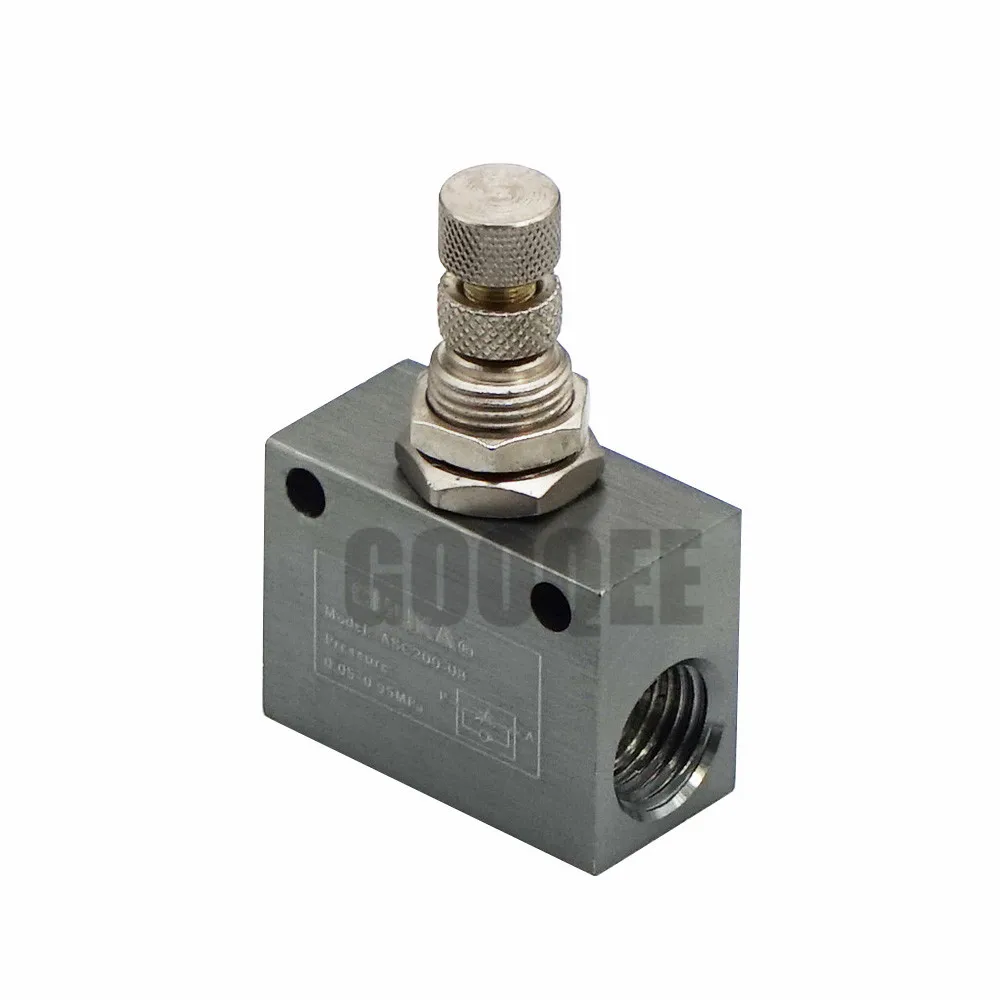 One Way Restrictive Pneumatic Air Flow Speed Control Valve Throttle