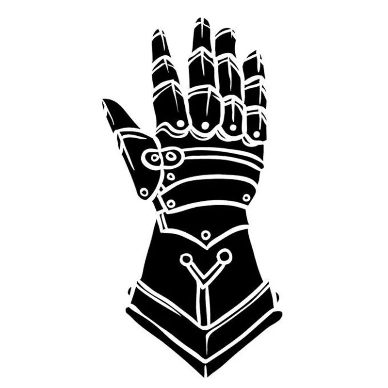 

8,1 см * 15,9 см перчатка средневекового рыцаря, модный Декор, автомобильная наклейка, Стайлинг автомобиля, черный/серебристый цвет