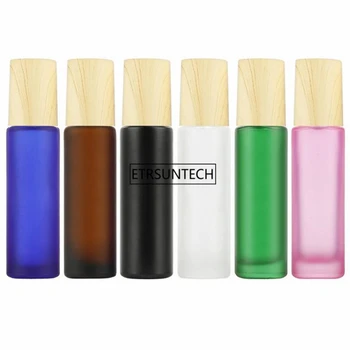

100pcs 10ml Frosted Thick Glass Roll On Essential Oil Empty Perfume Sample Bottle 10cc Stainless Steel Roller Ball F2242