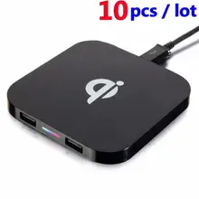 10 шт QI Беспроводное зарядное устройство с 2 usb-портами для samsung Galaxy S7 S6 Nexus 4 5 6 Nokia Lumia 950 xl Lumia 950 LG