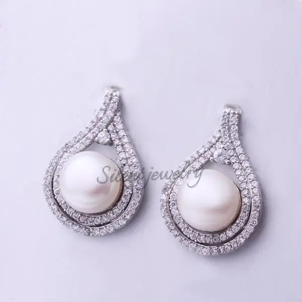 Free Shipping Teardrop Outline Dazzling Paved Jewelry Unique South Free Shipping Teardrop Outline Dazzling Paved Jewelry Unique South Sea Pearl Earring New Design Por Earrings In Stud From