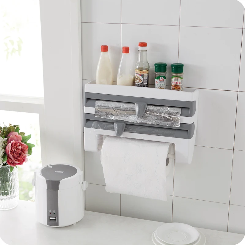 2019 ABS المطبخ احباط فيلم التفاف الأنسجة ورقة رف المطبخ لفة حامل موزع تخزين الرف لغرفة النوم المطبخ منظمة