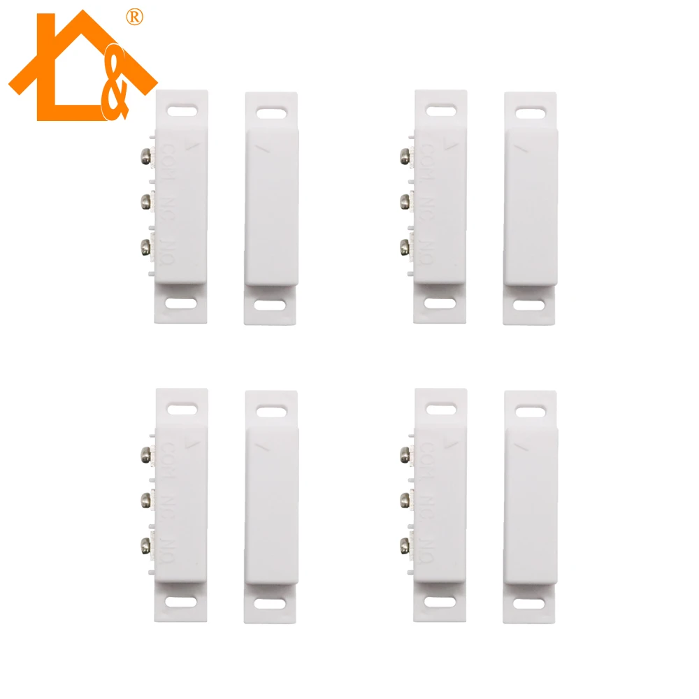 

4pcs Wired Plastic Magnetic switch Door Window Open detector NC/NO optional output Alarm accessories Chest Lamp Sensor