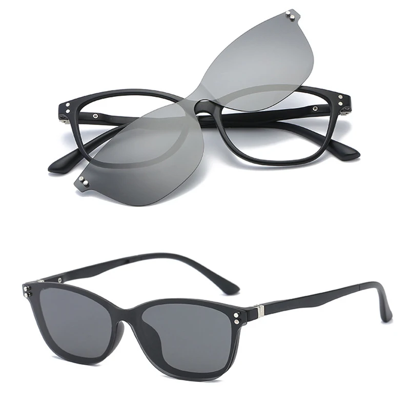 Fashion Men TR90 Sun Glasses Frame Clip On Polarized Lens