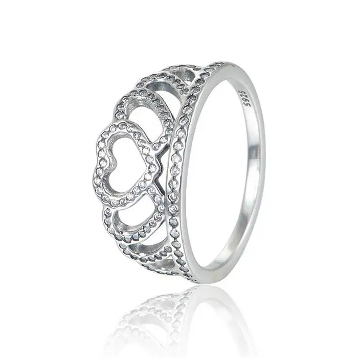 

New Tiara Silver Ring With Clear Cz Authentic 925 Sterling Silver Rings Engagement Rings For Women Men Trendy Jewelry RIP162