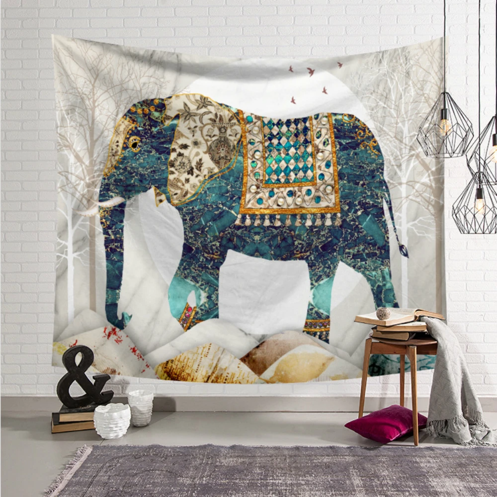 

Ethnic Mandala Tapestry Wall Hanging Elephant Bohemian Macrame Wall Blanket Cloth Polyester Beach Mat Yoga Shawl Home Decor