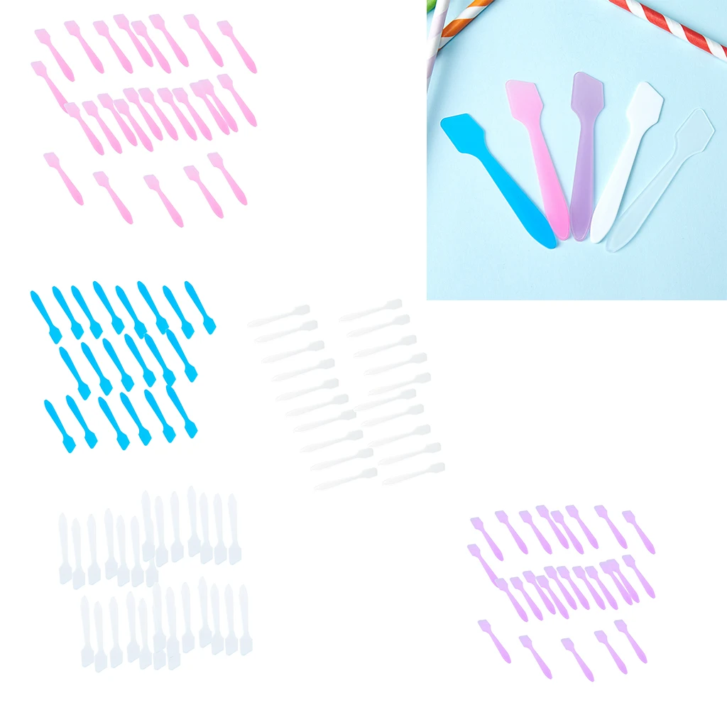 

100Pcs Small Spoons Face Mask Cream Mixing Spatula Cosmetics Applicator Tool for Ladies Girls
